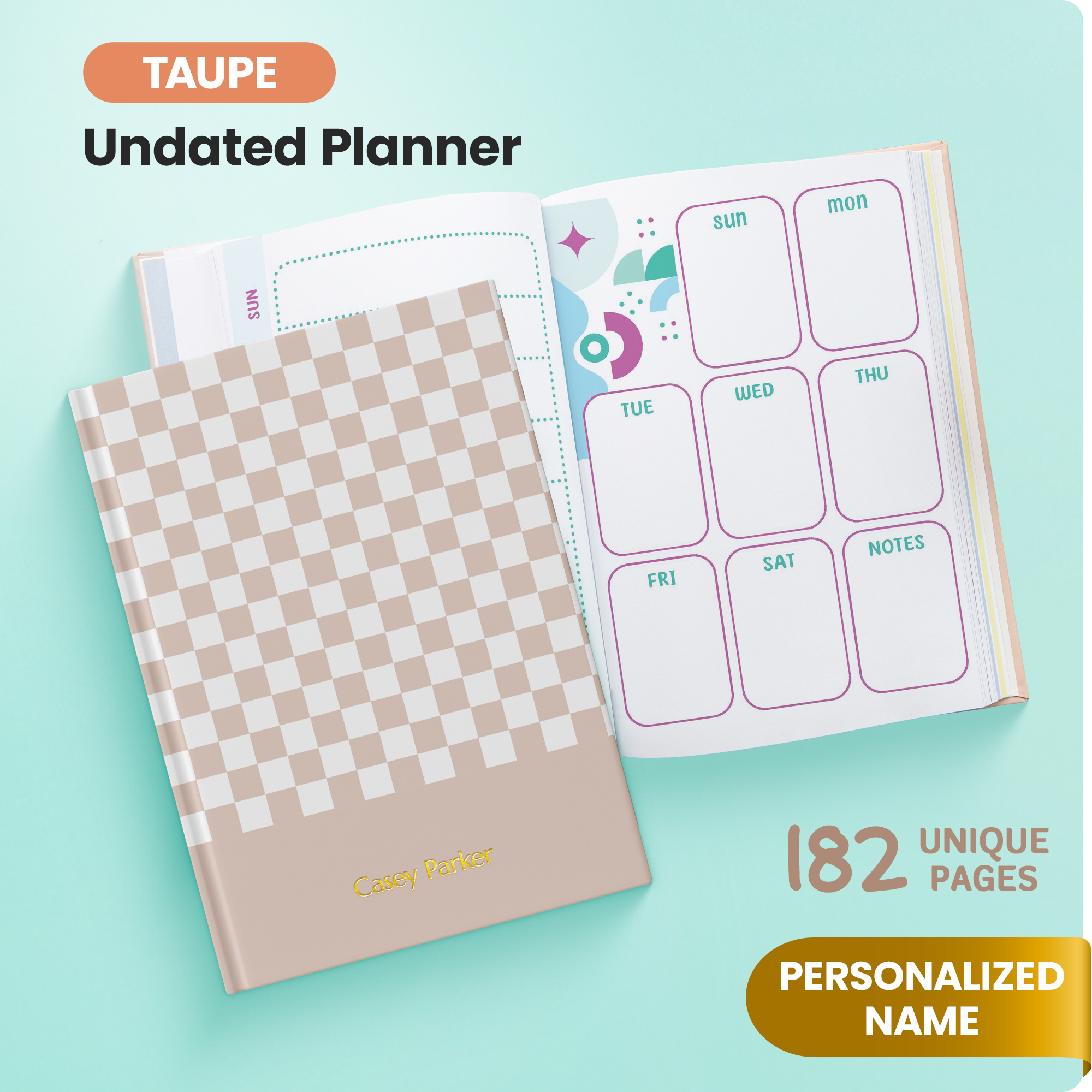 Personalized Undated Planner - Taupe